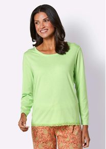 wäschepur WÄSCHEPUR Damen Pyjamaoberteil "Schlafanzug-Shirt", Gr. 48, grün, 50% Baumwolle, 50% Modal, unifarben, Shirts
