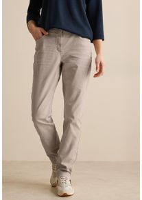 Cecil Damen Stoffhose, beige, casual, Gr. 32, unifarben, Web, 73% Baumwolle, 24% Polyester, 3% Elasthan, Hosen, Middle Waist