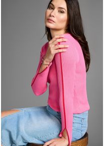 HECHTER PARIS Damen Strickpullover, rosa, feminin, Gr. 42, unifarben, Rippstrick, Obermaterial: 70% Viskose, 30% Polyamid, Pullover, mit