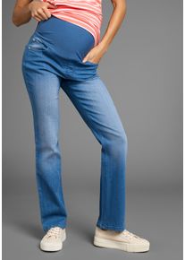 Neun Monate Damen Umstandsjeans "Schwangerschaft-Jeans, straight-fit", blau, modisch, Gr. 36, Denim/Jeans, Obermaterial: 98% Baumwolle, 2% Elasthan,