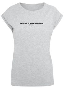Merchcode Herren T-Shirt "Merchcode Damen Ladies Hope Extended Shoulder Tee", grau, casual, Gr. XS, bedruckt, 100% Baumwolle, Shirts