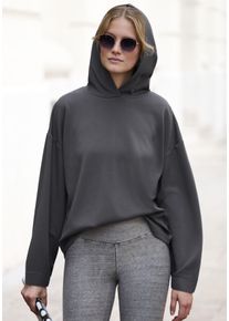 Damen Kapuzenpullover, Copenhagen Studios, Gr. 40, grau, Sweatware, Obermaterial: 54% Modal, 40% Polyester, 6% Elasthan, unifarben, casual, Pullover,