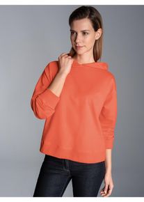 TRIGEMA Damen Sweatshirt "TRIGEMA Dünner Oversize-Hoodie", orange, Basic, Gr. M, 50% Baumwolle, 50% Polyester, Sweatshirts