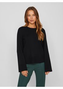 Vila Damen Rundhalspullover "VICASSIE O-NECK L/S KNIT TOP - NOOS", schwarz, modisch, Gr. S, unifarben, Strick, Feinstrick, Obermaterial: 50% Viskose,
