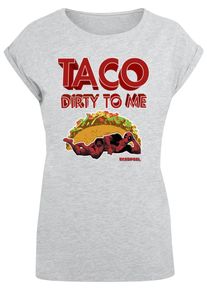 ABSOLUTE CULT Herren T-Shirt "ABSOLUTE CULT Damen Ladies Deadpool - Taco Dirty To Me T-Shirt", grau, casual, Gr. XL, bedruckt, 100% Baumwolle, Shirts