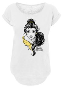 F4NT4STIC Herren Kurzarmshirt "F4NT4STIC Damen Belle Sketch with Ladies Long Slub Tee", weiß, casual, Gr. XXL, unifarben, 100% Baumwolle, Shirts