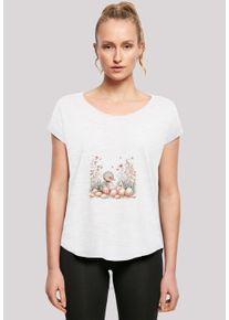 F4NT4STIC Damen T-Shirt "Ente Ostereier Blumen Küken", weiß, casual, Gr. L, Obermaterial: 100% Baumwolle, Shirts, Premium Qualität