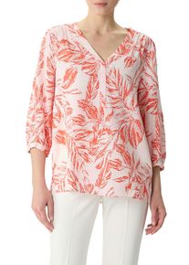 comma, COMMA Damen Druckbluse, rot, casual, Gr. 40, geblümt, bedruckt, Web, Obermaterial: 100% Viskose, Blusen, 3/4 -Arm mit floralem Muster