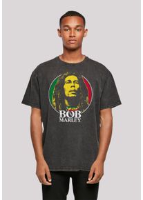 F4NT4STIC Herren T-Shirt "Bob Marley Logo Badge Reggae Music", schwarz, casual, Gr. XXL, Obermaterial: 100% Baumwolle, Shirts, Premium Qualität,