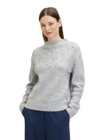 BETTY & CO BETTY & CO Damen Strickpullover "Betty & Co Strickpullover mit Perlen", grau, casual, Gr. 36, Strick, Obermaterial: 41% Polyacryl, 40% Polyester