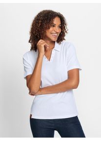 Casual Looks Damen Poloshirt "Poloshirt", weiß, Gr. 38, unifarben, 95% Baumwolle, 5% Elasthan, Shirts