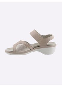 Classic Basics Damen Sandalette, Gr. 39, beige, Nubukleder, feminin, Schuhe
