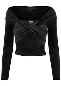 Urban Classics Damen Longsleeve "Urban Classics Damen", schwarz, klassisch, Gr. S, unifarben, 96% Polyester, 4% Elasthan, Shirts