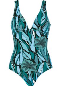 Naturana Damen Badeanzug "Beautiful Beaches"emerald multicolor, modisch, Gr. 38, gemustert, Polyamid, Elasthan, Badeanzüge, mit verstellbaren Trägern