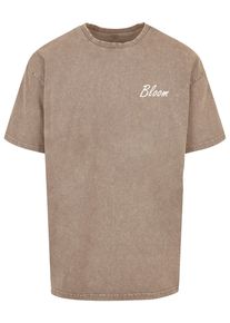 Merchcode Herren T-Shirt "Merchcode Herren Flowers Bloom Acid Washed Heavy Oversized Tee", grün, casual, Gr. L, bedruckt, 100% Baumwolle, Shirts