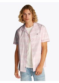 Tommy Jeans Herren Kurzarmhemd "TJM REG AOP SS SHIRT EXT", rosa, casual, Gr. XXL, bedruckt, Web, Obermaterial: 100% Baumwolle, Hemden, mit