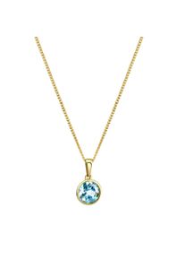 Diamonds by Ellen K. Damen Kette mit Anhänger "Gold 375 mit Blautopas (beh.) 8mm", 42/45cm, Gold, L: 45cm B: 9.0mm, gelb, FASCINATION BY ELLEN K., Gold, B:9.0mm,