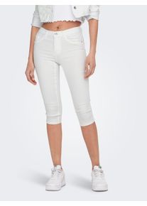 Only Damen Caprijeans "ONLRAIN LIFE REG SK KNICKERS DNM NOOS", weiß, casual, Gr. S, unifarben, Denim/Jeans, Obermaterial: 53% Viskose, 29% Baumwolle,