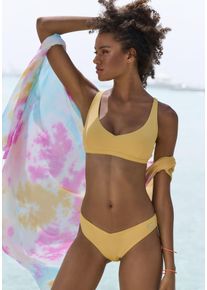 Venice Beach Damen Bikini-Hose "Lucky", gelb, Gr. 32, Strukturmuster, Recycling-Polyamid, Badehosen, aus gerippter Strukturware
