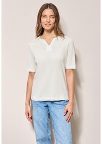 Cecil Damen T-Shirt, weiß, casual, Gr. XL, unifarben, Web, Stoff, 50% Modal, 50% Baumwolle, Shirts, im soften Baumwoll-Mix