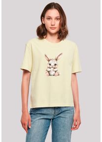 F4NT4STIC Damen T-Shirt "Niedlicher Osterhase mit Ei", gelb, casual, Gr. M, Obermaterial: 100% Baumwolle, Shirts, Premium Qualität