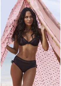 s.Oliver Damen Bügel-Bikini-Top "Aiko", schwarz, Gr. 36, unifarben, Microfaser, Polyamid, Microfaser, Bikini-Oberteile, mit Häkeloptik