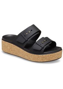 Crocs Damen Keilpantolette "Brooklyn Cork Buckle", Gr. 41, schwarz, Croslite, casual, Schuhe, Keilsandale, Plateausandale mit LiteRide Schaumfußbett
