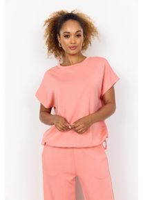 soyaconcept Damen Kurzarmshirt "SC-BANU 169"peach pink, modisch, Gr. S, unifarben, Jersey, Obermaterial: 48% Modal, 48% Polyester, 4% Elasthan, Shirts