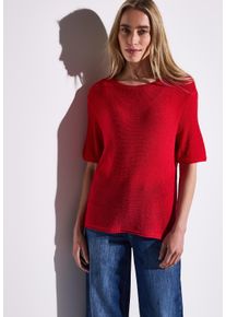 Street One Damen Strickpullover, rot, casual, Gr. 34, unifarben, Strick, Obermaterial: 60% Polyacryl, 40% Nylon, Pullover, mit seitlichen Schlitzen