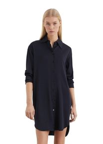 Marc O'Polo MARC O'POLO Damen Hemdblusenkleid "aus fließendem Viskose-Stretch", blau, Gr. 44, unifarben, Obermaterial: 99% Viskose, 1% Elasthan; Futter: 100%