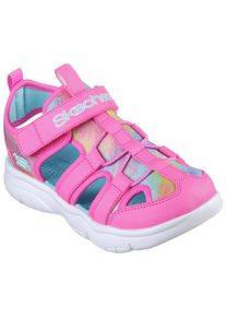 Skechers Kinder Sandale "FLEX SPLASH DAYLIGHT SHIMMER", Gr. 35, bunt, Lederimitat, kontrastfarbene Details, Glitzer, sportlich, Schuhe, Klettschuh