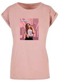 Merchcode Herren T-Shirt "Merchcode Damen Ladies Grand - San Antonio Extended Shoulder Tee", rosa, casual, Gr. M, bedruckt, 100% Baumwolle, Shirts