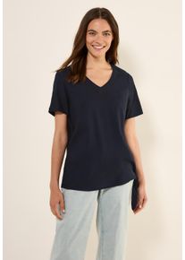 Cecil Damen Kurzarmbluse, blau, casual, Gr. M, unifarben, Stoff, 100% Viskose, Blusen, in Unifarbe