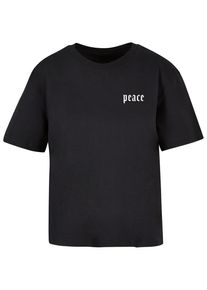 MISS TEE Herren T-Shirt "Miss Tee Damen Girls Peace Hand Tee", schwarz, casual, Gr. XS, bedruckt, 100% Baumwolle, Shirts