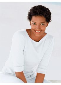 Classic Basics Damen Rundhalsshirt "Shirt", weiß, Gr. 42, unifarben, 100% Baumwolle, Shirts