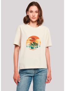 F4NT4STIC Damen T-Shirt "Sonnenuntergang Berglandschaft", weiß, casual, Gr. L, Obermaterial: 100% Baumwolle, Shirts, Premium Qualität