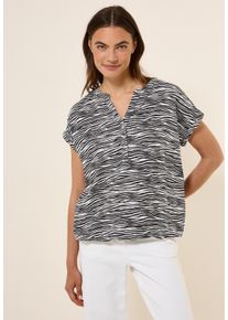 Cecil Damen Shirtblusevolcanic grau, casual, Gr. XXL, bedruckt, Stoff, 100% Viskose, Blusen, aus softer Viskose