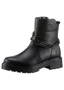 Remonte Damen Stiefelette "Elisabeth Hurley-Collection", Gr. 41, schwarz, Leder, Lederimitat, unifarben, modisch, Schuhe, Blockabsatz, Bikerboots,