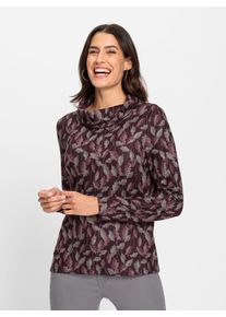 Inspirationen Damen Langarmshirt "Shirt", rot, Gr. 36, gemustert, mehrfarbig, 95% Polyester, 5% Elasthan, Shirts
