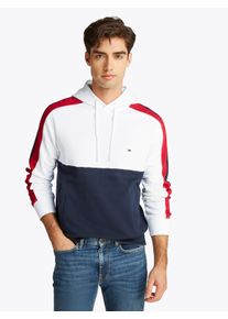 Tommy Hilfiger Herren Hoodie "GLOBAL STRIPE BLOCK HOODIE", blau, casual, Gr. S, Sweatware, Obermaterial: 100% Baumwolle, Sweatshirts