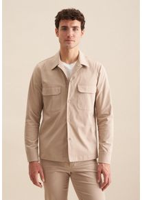 Seidensticker Herren Langarmhemd "Regular", beige, Gr. XXL, unifarben, 97% Baumwolle 3% Elastan, Hemden, Langarm Kragen Uni