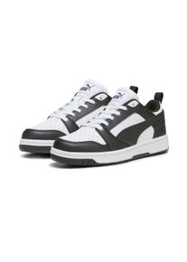 Puma Kinder Sneaker "REBOUND V6 LO JR", Gr. 38,5, schwarz-weiß, Synthetik, sportlich, Schuhe