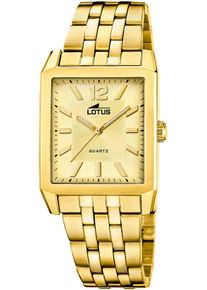 Lotus Herren Quarzuhr "Square", gold, Armbanduhren, Armbanduhr, Herrenuhr, Edelstahlarmband, analog