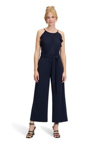 Vera Mont Damen Overall "Vera Mont Jumpsuit mit Volant", blau, festlich, Gr. 32, Obermaterial: 95% Polyester recycelt, 5% Elasthan., Overalls,
