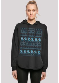 F4NT4STIC Damen Kapuzenpullover "Christmas Fuchs Weihnachten Muster", schwarz, casual, Gr. XS, Obermaterial: 100% Baumwolle, Pullover, Print