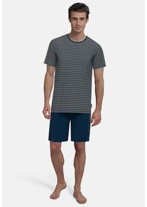 Tom Tailor Herren Shorty "Longford", Gr. 58, blau, Single Jersey, Obermaterial: 60% Baumwolle, 40% Polyester, casual, Homewear-Sets, Gestreiftes