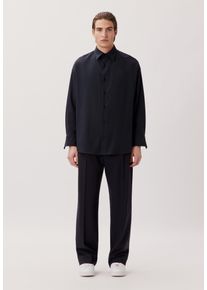 Herren Businesshemd "Studio", blau, Gr. M, STUDIO SEIDENSTICKER, unifarben, 52% Wolle 44% Polyester 4% Elastan, Hemden, Oversized Langarm Kentkragen