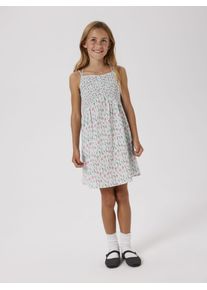 name it Mädchen Trägerkleid "NKFFILLO STRAP DRESS", blau, casual, Gr. 116, gemustert, Obermaterial: 100% Baumwolle, Kleider