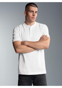 TRIGEMA Herren Poloshirt "TRIGEMA Poloshirt mit Stehkragen", weiß, Basic, Gr. L, 100% Baumwolle, Shirts