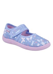 Richter Kinder Hausschuh "Mia WMS: Mittel", Gr. 25sky print schmetterling, Baumwolle, animal-print, geblümt, klassisch, Schuhe, Klettschuh mit